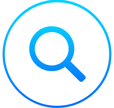 Discover process icon showing a magnifying glass