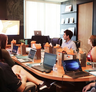 Our Marketing team in a meeting