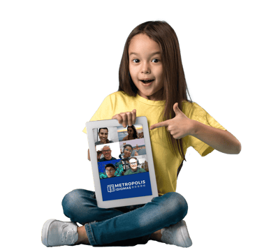Curso de inglês online Metropolis Idiomas — aulas ao vivo para crianças, adolescentes e adultos.