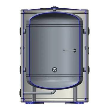 буферен съд обем 100 литра вграден нагревател 2 kW 2 кВт