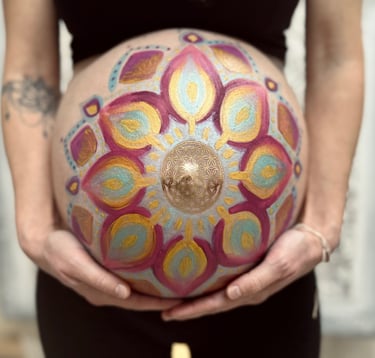 Carmela Martello Bauchmalerei und Geburtskerzen Rituale Schwangerschaft