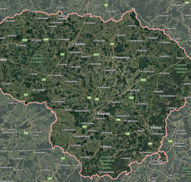 Lietuva, darbų atlikimo žemėlapis