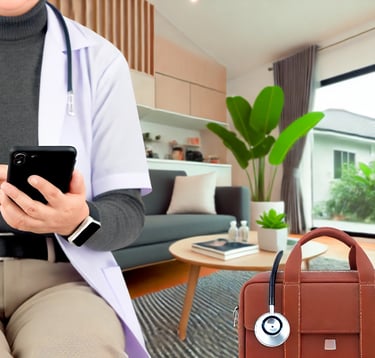 Personal de salud en domicilio de paciente