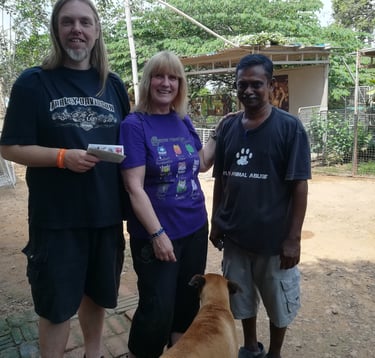Sean & Patsy at a Malaysian animal rescue centre