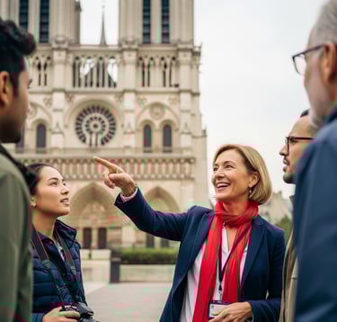 Guide infront of Notre Dame Paris