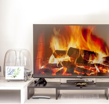 Télévision avec un système de son dans la chambre d'hôte de Domaine Des Lucques