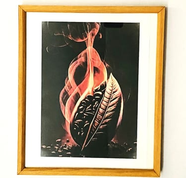 Framed Coffee Bean Art . Modern Wood  Wall Art Coffee Station. This product is manufactured to order
