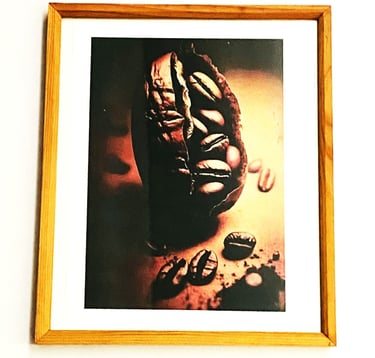 Framed Coffee Bean Art . Modern Wood  Wall Art Coffee Station. This product is manufactured to order