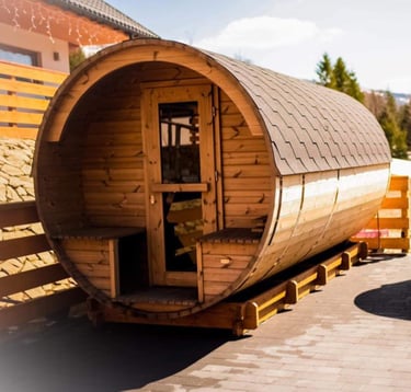 sauna na dworze, relaks, odpoczynek, sauna na stoku