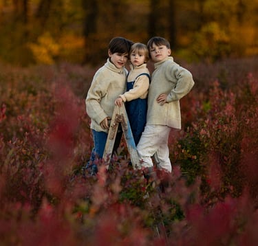 Rodzinna sesja jesienna w ciepłych barwach plener Andrychów