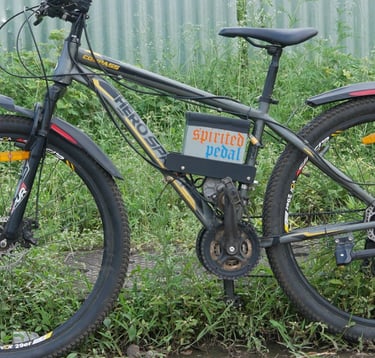 retrofit kit installation on bicycle