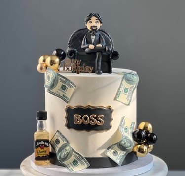 Custom Cake with fondant topper and edible image