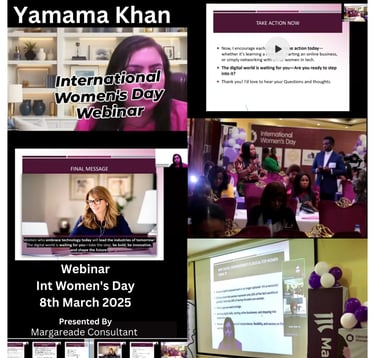 Yamama Khan Ceo of Softologics.pro gave speech on women's day Webinar 2025