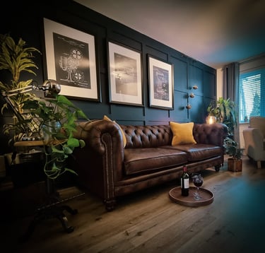 Canapé chesterfield cuir marron neuf décoration d'intérieur
