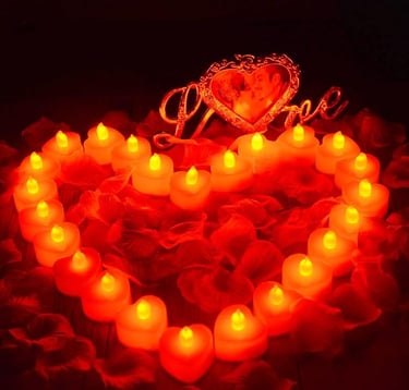 Red Heart Shaped Candles Lights