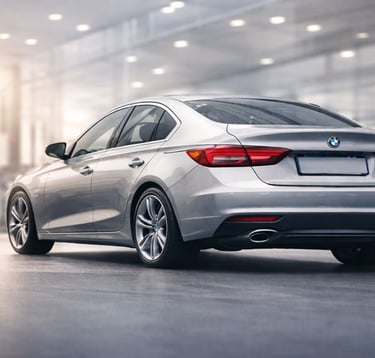 bmw estacionado de re em garagem