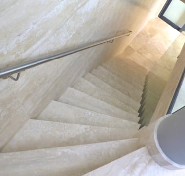 White Travertine staircase