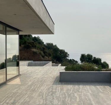 Grey Travertine Tiles Terrace