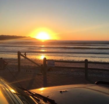 Idyllic sunrise over sea