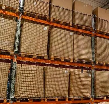 Pallet racking safety netting