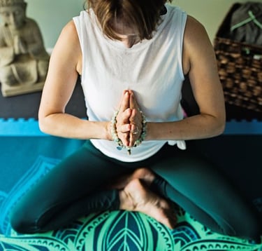 Facilitator Elleen Berger in yoga pose