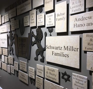 Dedication wall for museum