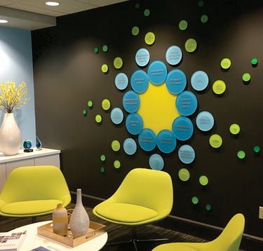 Colorful logo made from acrylic