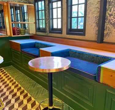 restaurant with a table top with protective premiere film