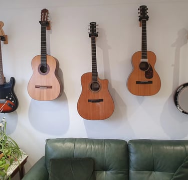 A selection of guitars