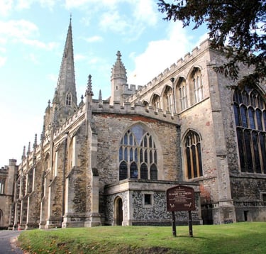 St Mary’s Church in Saffron Walden where Tinies baby and toddler group takes place