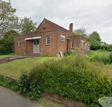 Exterior of Thaxted Church Hall where Little Ladybirds baby and toddler group takes place in Thaxted
