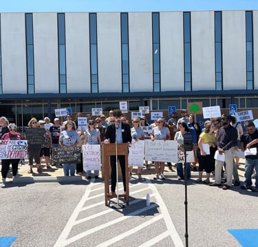 An IJC protest at the Greene County Sheriff’s Office, Photo by Jackie Rehwald
