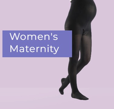 Maternity compression stockings helping reduce pregnancy-related leg swelling and discomfort.
