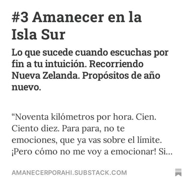 Newsletter 3: Amanecer en la isla sur