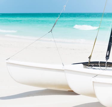 bateau sur le sable fin de l'île Maurice
