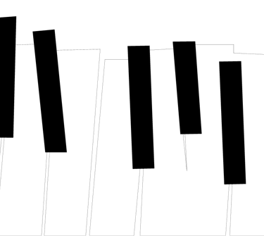 piano keys moving in white and blac color