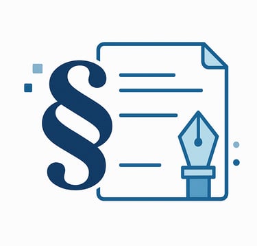 ymbolgrafik mit Paragraphenzeichen und Dokument – Impressum Evirion