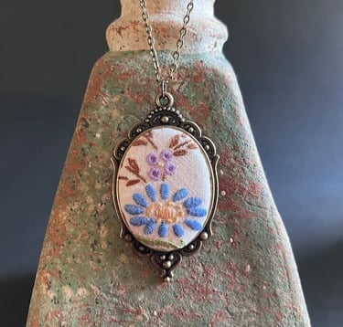 embroidered necklace