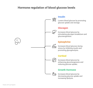 Hormonal regulation of blood sugar