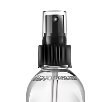 Up close image of Lens cleaner spray bottle