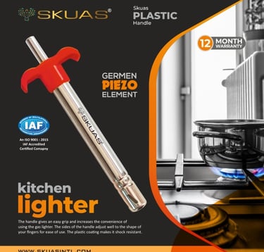 SKUAS PLASTICK HANDLE STAINLESS STEEL PIPE STOVE LIGHTER