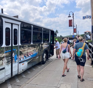 Bus stop in Wisconsin Dells. 
