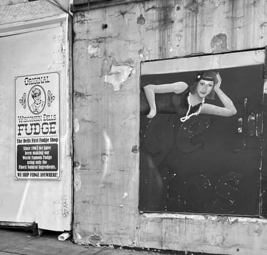 Black and White of Broadway wall 