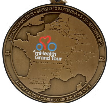 Brussels to Barcelona Bike Ride Medal