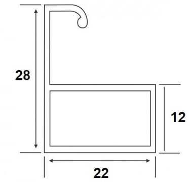Bara fixa pentru plase tip rulou - caseta din aluminiu vopsita in camp electrostatic - ASIROLL -