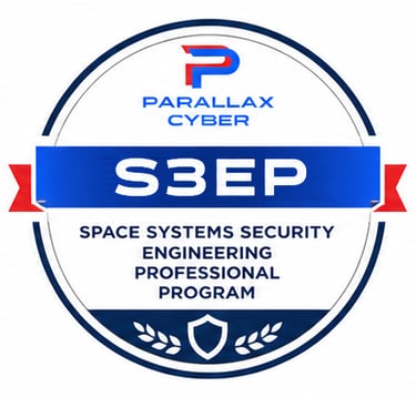 Parallax Cyber S3EP Space Systems Security Engineering Professional Program certification badge logo.