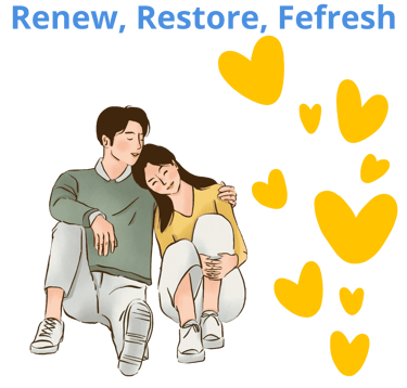 A happy couple connecting