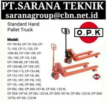 Jual Bishamon Handpallet, jual Bishamon Stacker, jual OPK Handpallet
