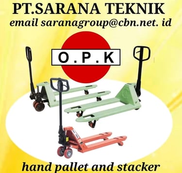 Jual Bishamon Handpallet, jual Bishamon Stacker, jual OPK Handpallet