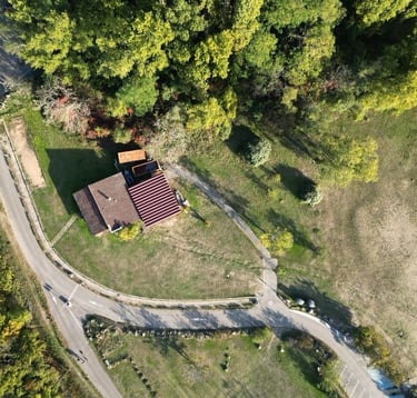 vue aérienne maison condrieu